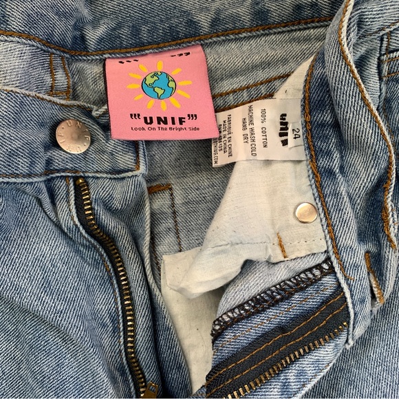 UNIF highwaisted jeans 100% cotton size 24 - Picture 3 of 9